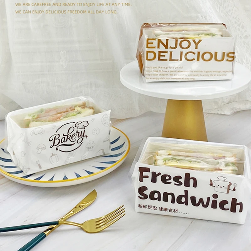 50 шт. прозрачный ПЭТ-мешок домашний сэндвич-хлеб тост гамбургские пакеты для