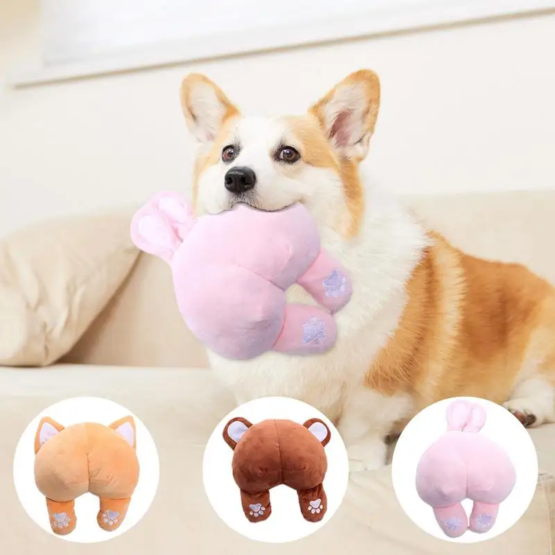 

Soft Plush Dog Toy Animals Shape Bite Resistant Squeaky Toys Corduroy Puppy Toys For Small Large Dogs Training Pets Accessories