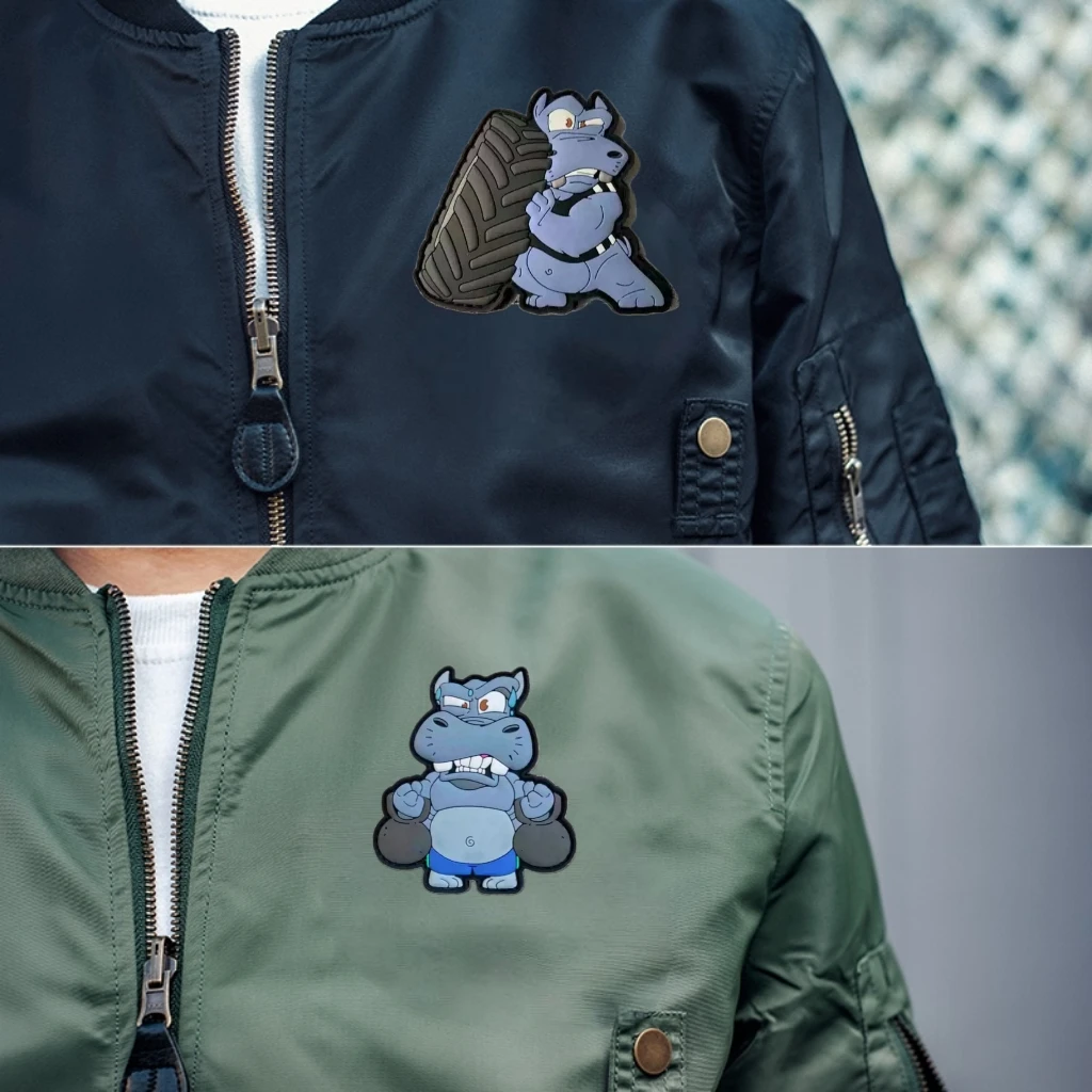 Tacopsgear бегемоты для фитнеса серии бегемота 3D Мягкие ПВХ нашивки немецкий