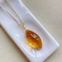 natural yellow citrine quartz crystal pendant clear women water drop 18k gold 23 812mm wealthy bead necklace aaaaaa