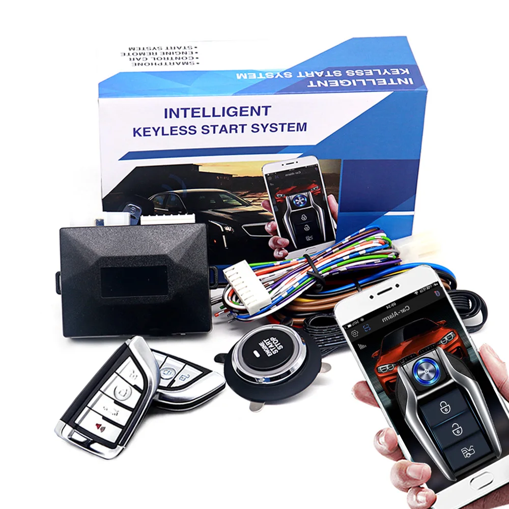 Универсальный центральный замок, кнопка запуска и остановки автомобиля, сигнализация с дистанционным стартером, автомобильная система запуска и остановки для гольфа/Passat/Chevrolet