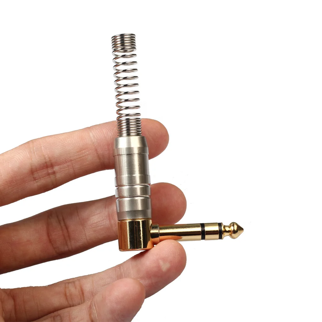 

1Pcs 6.35 mm 1/4 inch 3 Pole Stereo Jack Right Angle 90 TRS Male Plug Microphone Audio for Guitar Cable Solder Connector