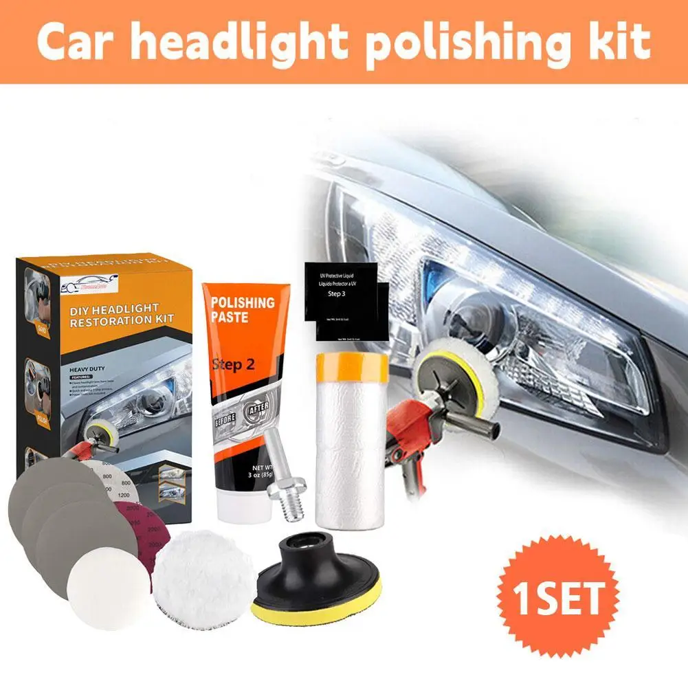 

Car Headlight Restoration Polishing Kits Chemical Brightener Headlamp Repair Light Lens Polisher Cleaning Paste Refurbish Tool