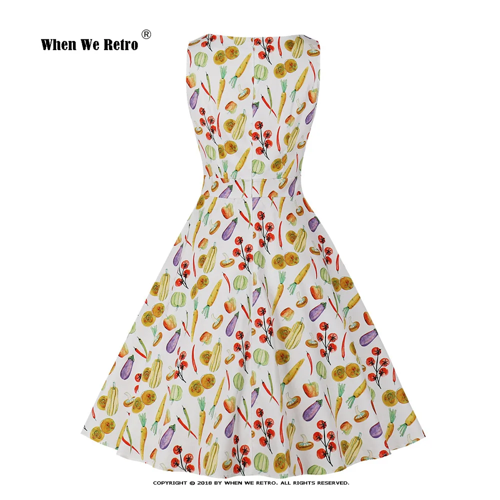 Женское винтажное платье в стиле рокабилли хлопковое трапециевидной формы с