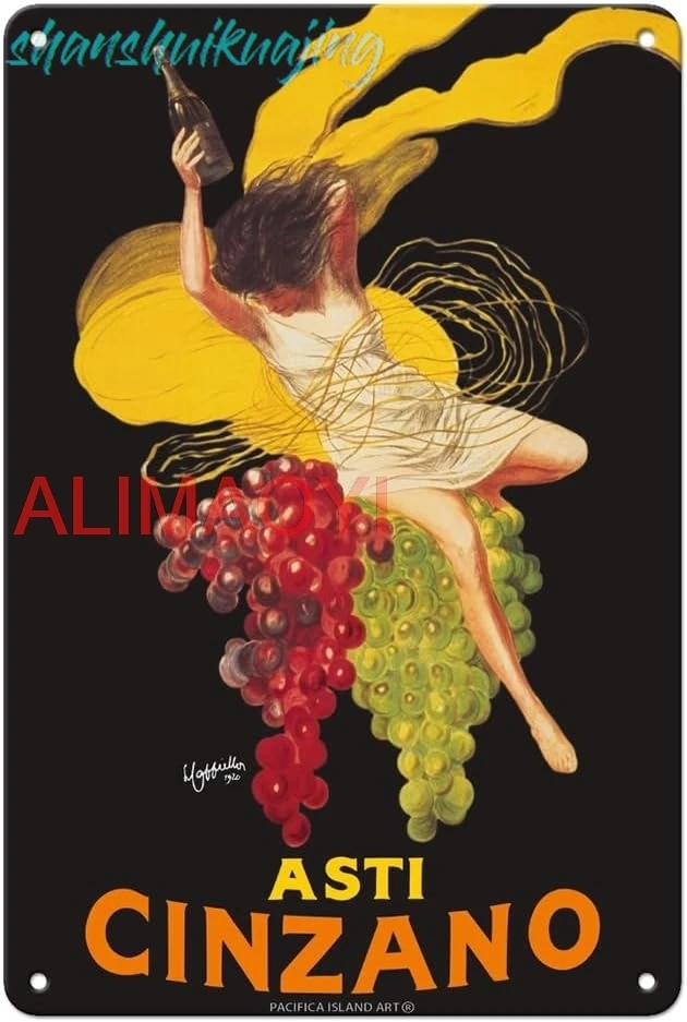 Pacifica Island Art Asti Cinzano - Spumante Итальянское сверкающее белое вино Винтажный рекламный
