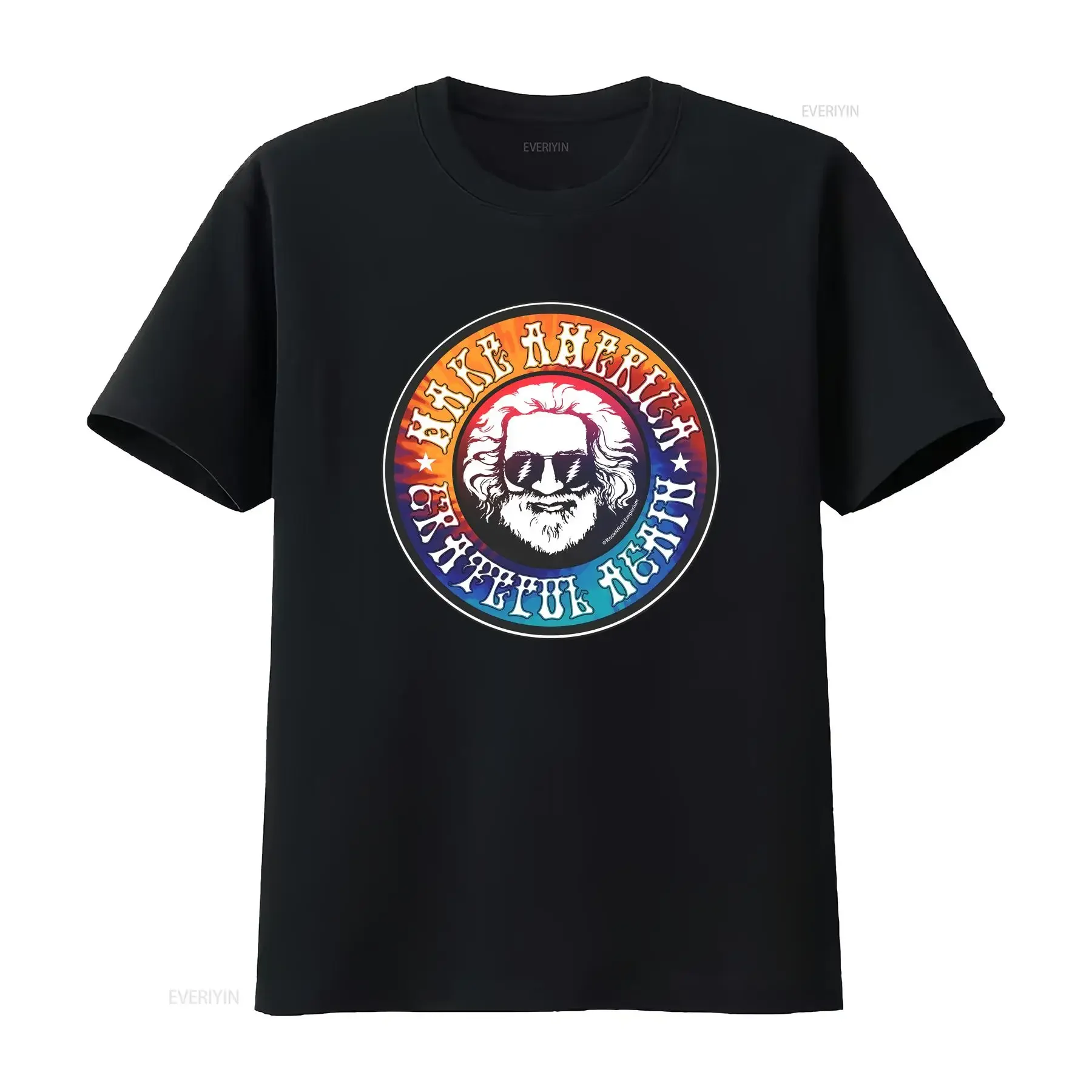 Фото Винтажная футболка Tye Dye MAGA_Dead_Garcia с надписью «Make America Grateful Again», комфортная дизайнерская одежда с эффектом потертости №1