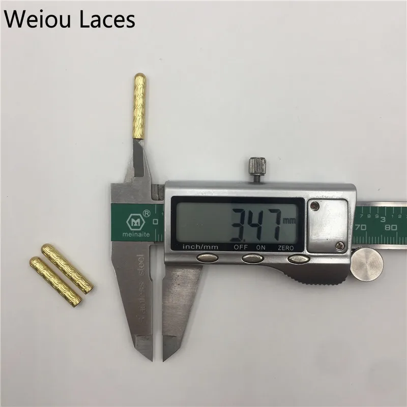 Weiou(100Pcs/25sets) Hot Gold Black Shoelace Aglets 4.0x22mm Seamless Sneaker Kits Repair Shoestring Accessory Clothes Tips DIY