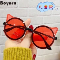 boyarn boys and girls cute decorative cat ears sunglasses ins gafas de sol candy color childrens glasses fashion party glasses