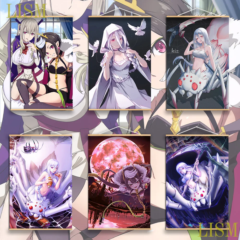 

So I'm A Spider, So What Kumoko Ariel Sophoa Keren Anime posters Manga Print Wall canvas painting Solid Wood Hanging Scroll
