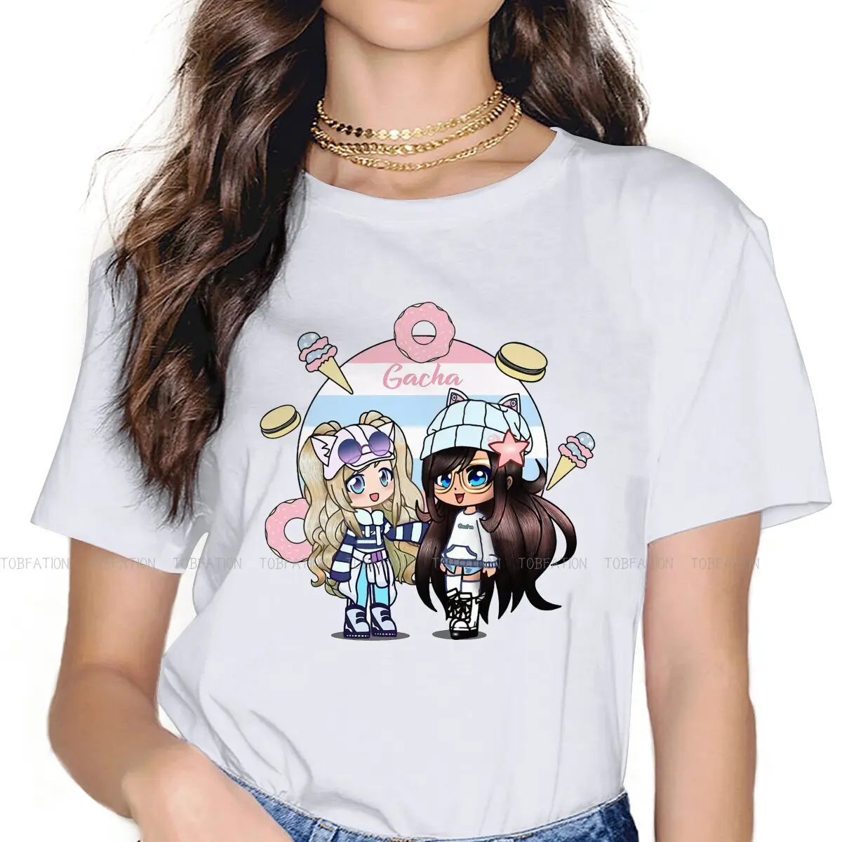 Kawaii Art  Feminine Shirts Gacha Life Casual Game Oversized T-shirt Kawaii Vintage Female Top