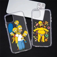 funny homer simpsons phone case for iphone 13 12 11 pro max mini xs 8 7 plus x se 2020 xr transparent soft cover