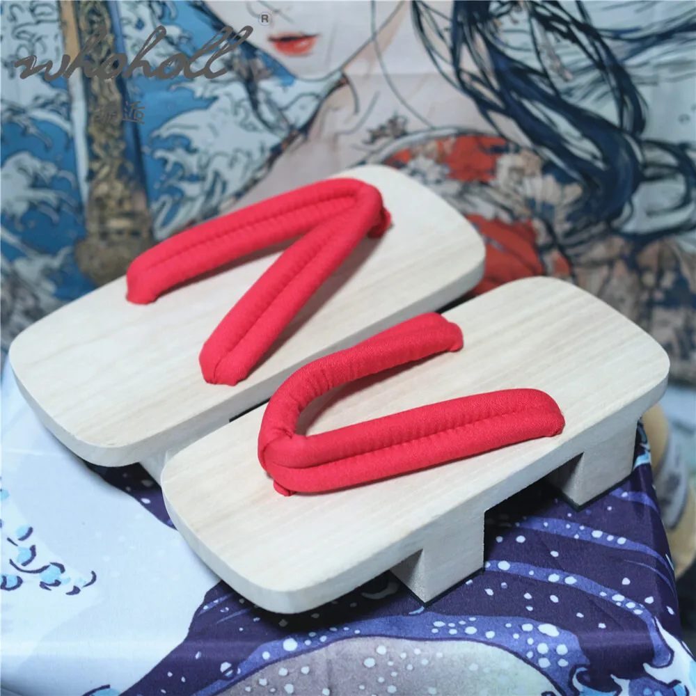 Японские деревянные гейши Geta летние мужские и женские тапочки с двумя зубцами