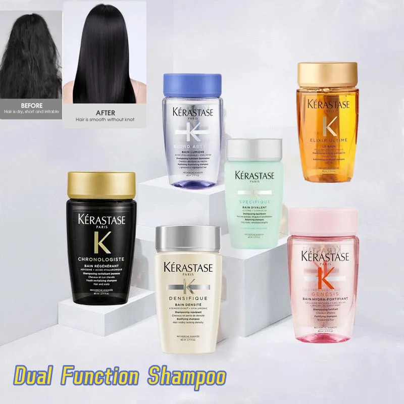80ml Shampoo Dual Function Smooth Growth Repairing Damaged Hair Nourishing Lasting Control Oil Clean Hair Care Original Products