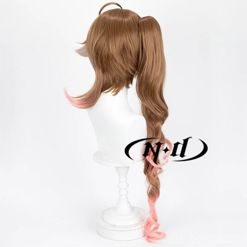 Парик Для Косплея Arknights Eyjafjalla Длинный Коричневый С Отверстием Ушей Аксессуар