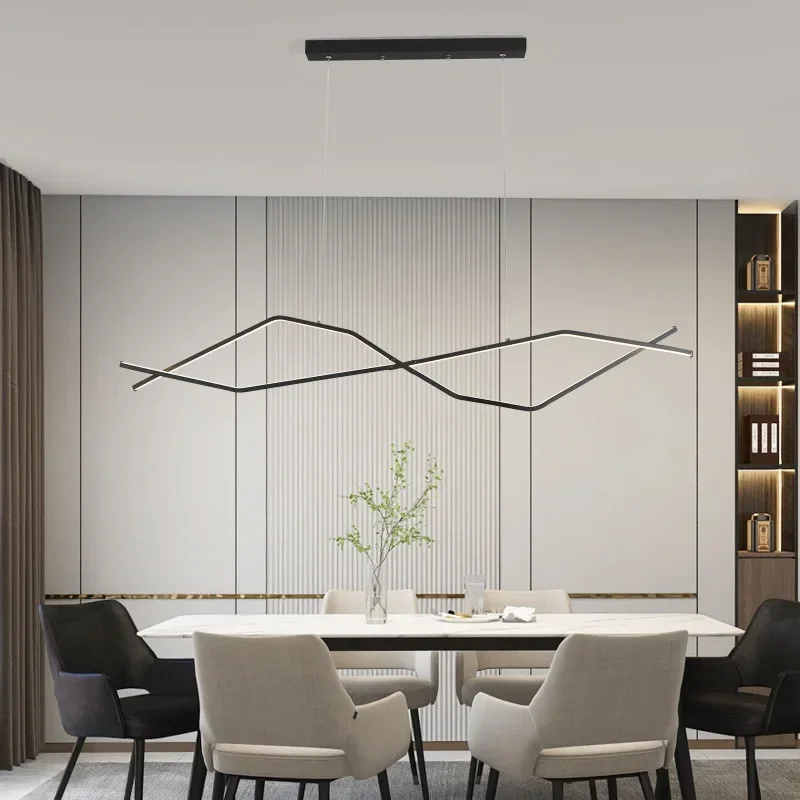 Современные Люстры в форме волны круглые линейные Led светильники с длинной