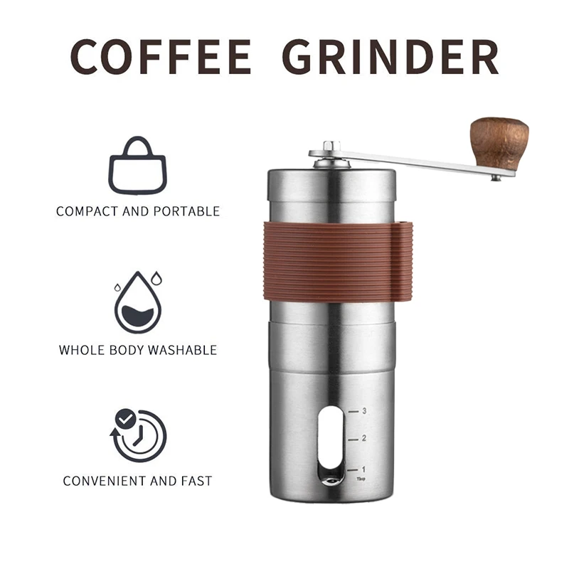 Портативная ручная кофемашина 304 мельница для зерен из нержавеющей стали