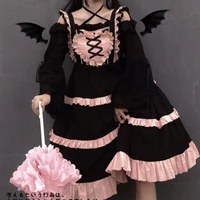 coolfel japanese sweet women jsk lolita dress girly kawaii bow lace ruffle party strap dress vintage princess dress