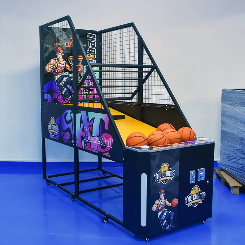 Фото Игровой автомат Funspace Factory: оптовая продажа, электронный баскетбольный аппарат для взрослых, работающий на монетах, для помещений, металлический корпус, на английском языке №2