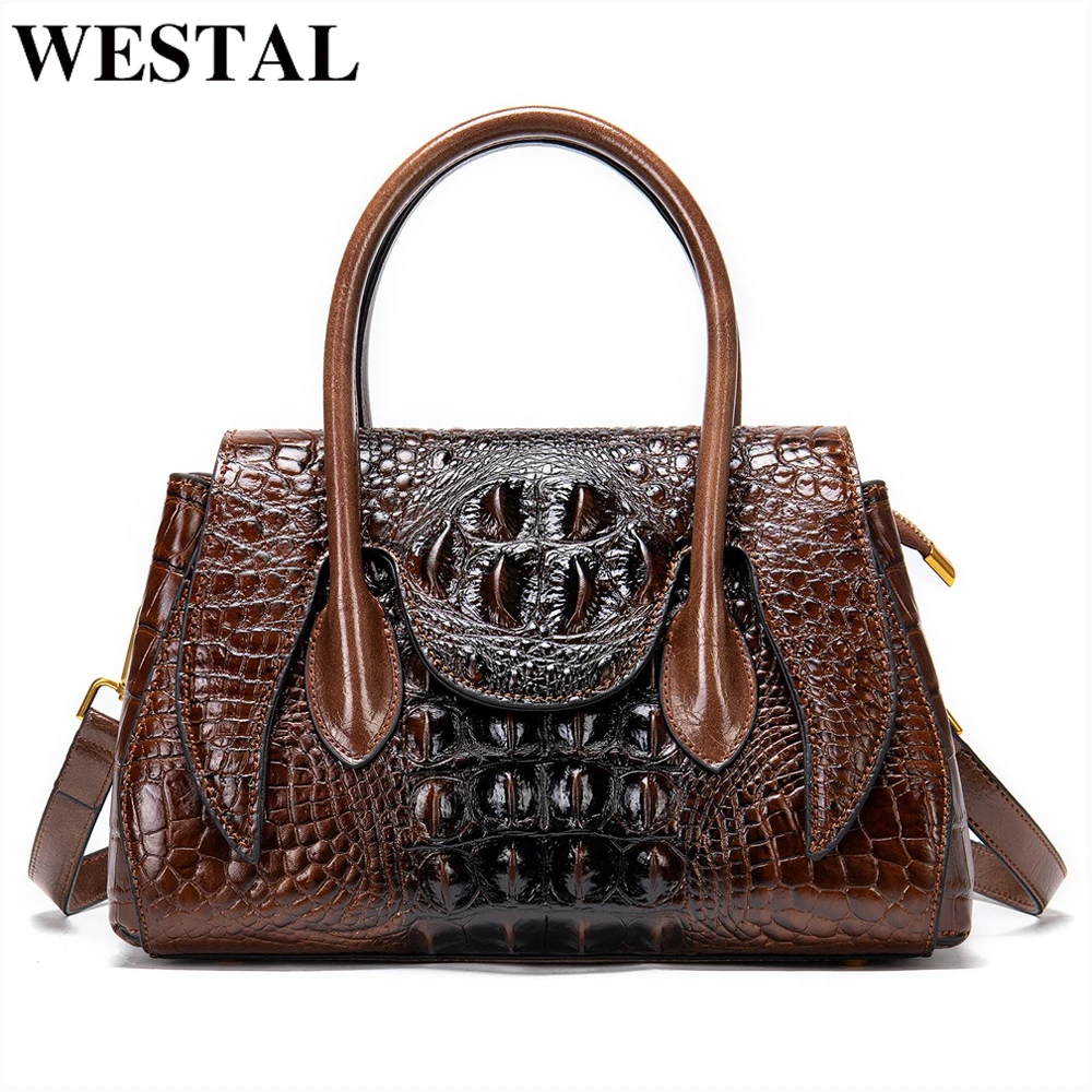 

WESTAL Leather Luxury Designer Women Handbags Top Handle Bag Designer Satchel Bags For Women Handbag