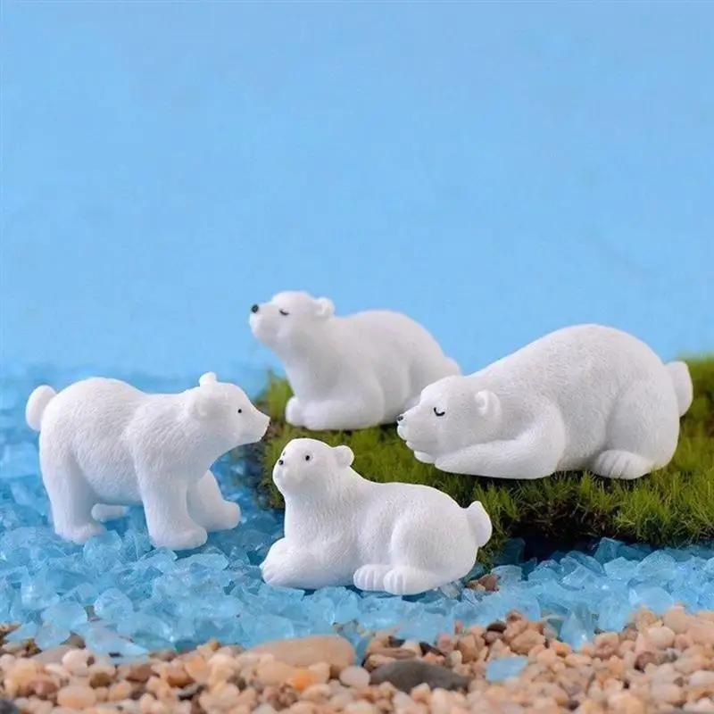 

20 Pcs Simulated Polar Bear Models Decorative Animals Statue (Mixed Style)