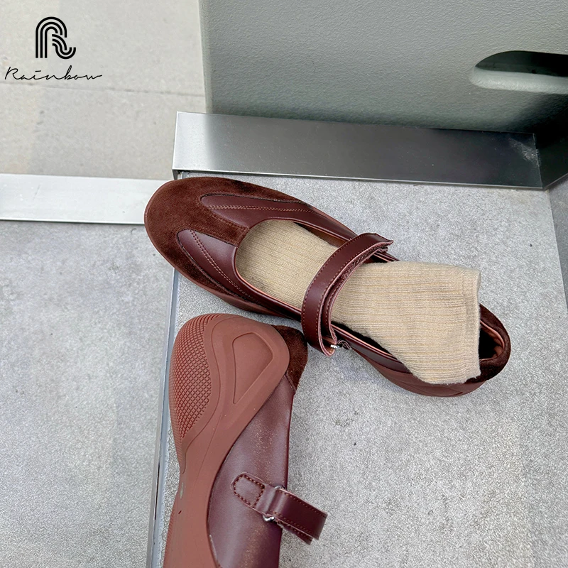 RAINBOW 33-40 женская удобная мягкая балетная обувь из натуральной кожи