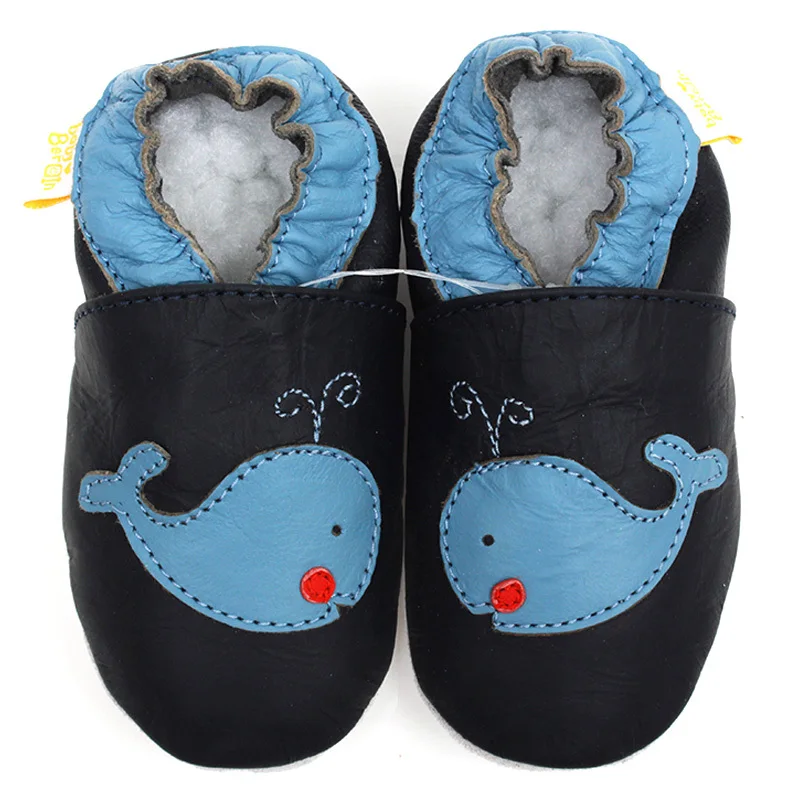 Leather Baby Shoes boy Baby Moccasins Animal Kids Toddler Shoes Slipper Soft Infant Shoe Blue Crib Shoes First Walker 0-4y