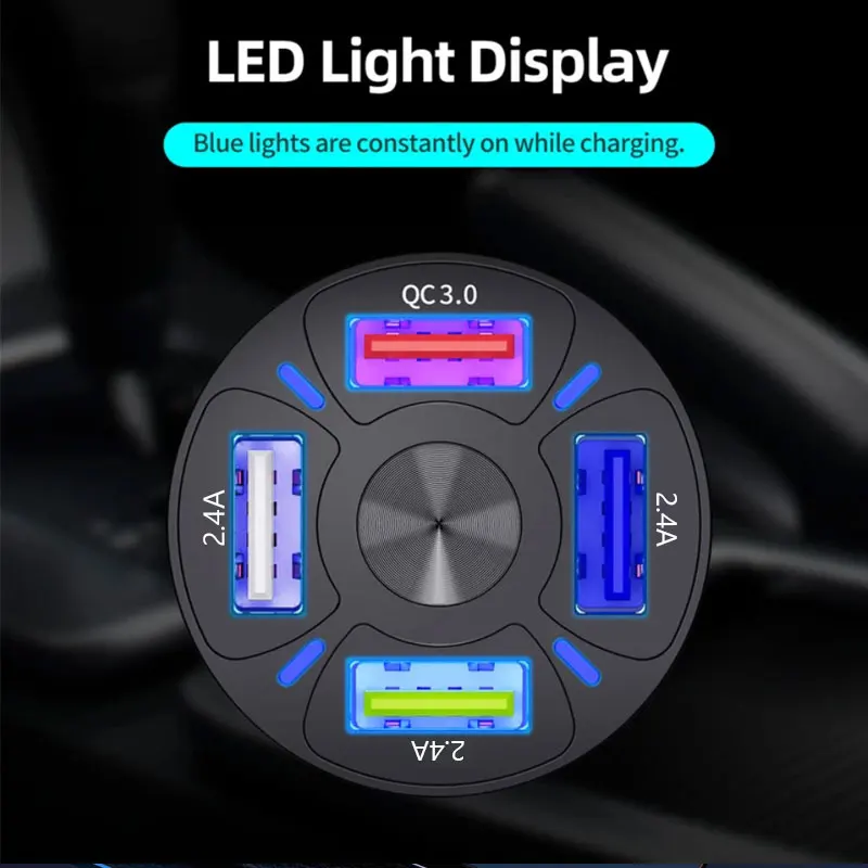Автомобильное зарядное устройство с 4/5 портами USB 50 Вт быстрая зарядка 3 0 для IPhone 13
