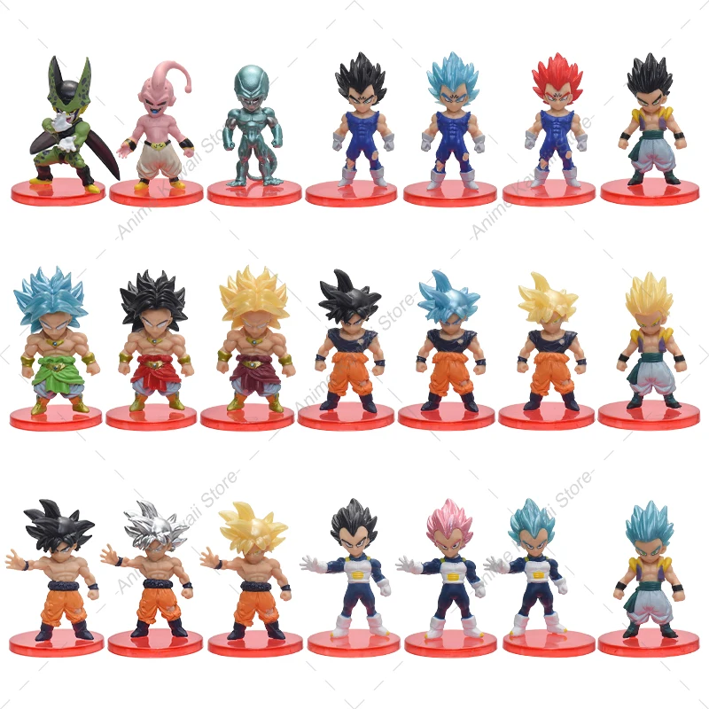 

Фигурки из аниме «Драконий жемчуг», ПВХ экшн-фигурки супер сайян Гоку Вегета, трусы маджин Буу, игрушка, модель ультра инстинкта, 21 шт./компл.