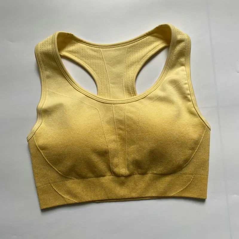 2022 New Ombre Energy Seamless Sports Bra Women Push Up Yoga Bras Gym Crop Top Racerback Workout Bra Fitness Tops Active Wear