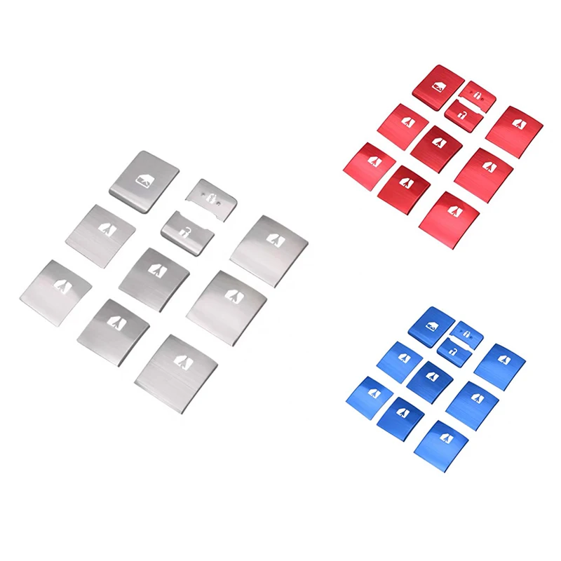

10PCS Car Door Window Glass Lift Switch Button Decoration Sticker Cover Trim for Toyota 8Th Generation Camry