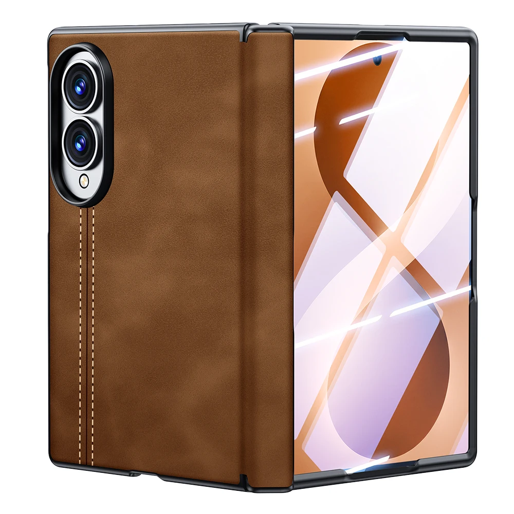 Фото Роскошный магнитный кожаный чехол-пленка для Samsung Z Fold 8, широкий ударопрочный чехол с защитой шарнира Magsafe, тонкий чехол №1