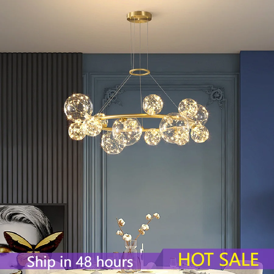 

New Modern Chandelier Gold color G9 bulb led chandelier For Restaurant kitchen Nordic lamp bedroom decor Hanging light fixture