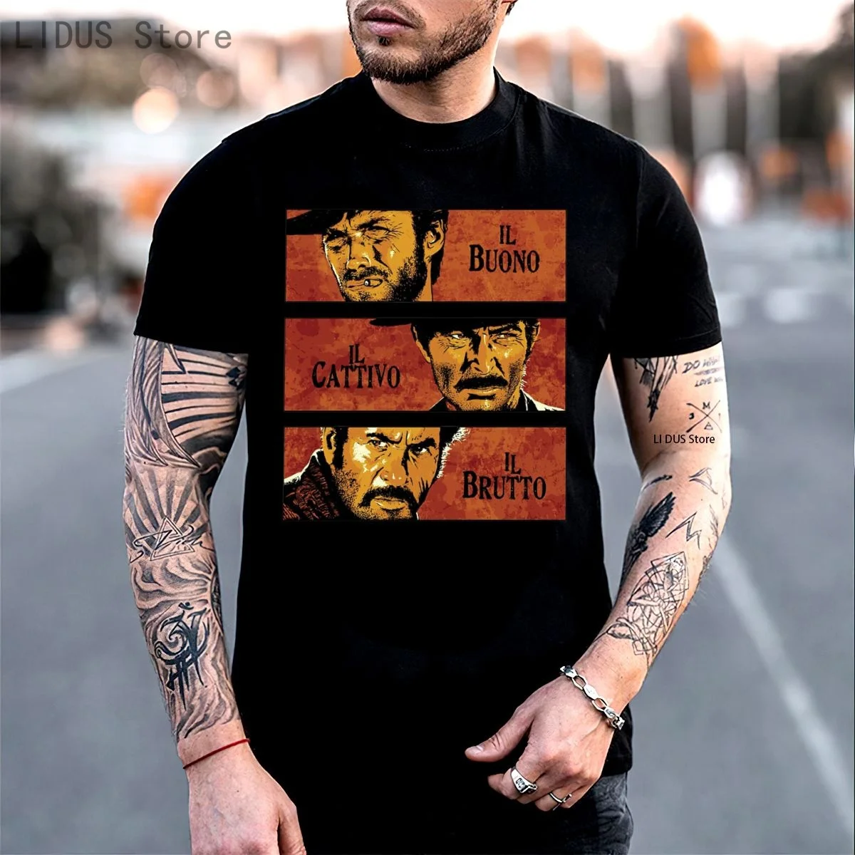 

The Good The Bad And Ugly Il Buono Brutto Cattivo T shirt Harajuku Short Sleeve T-shirt Graphics Tshirt Brands Tee Top