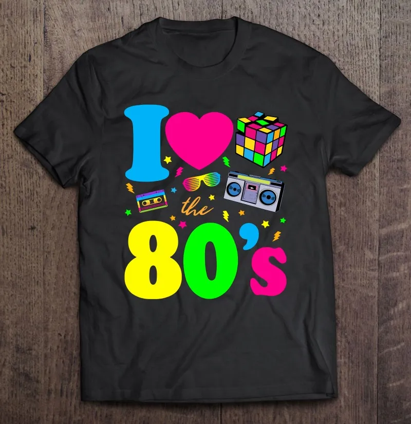 

Футболка I Love The 80S, одежда 80-х годов, футболки с рисунком манги, футболки с рисунком, футболки с коротким рукавом в стиле аниме