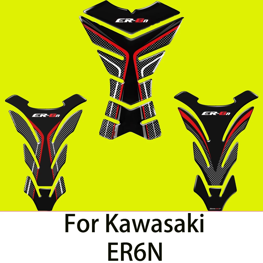 

3D Motorcycle Stickers Tank Pad Sticker Protector Decals Case Carbon-look for Kawasaki ER6N ER-6N Tankpad