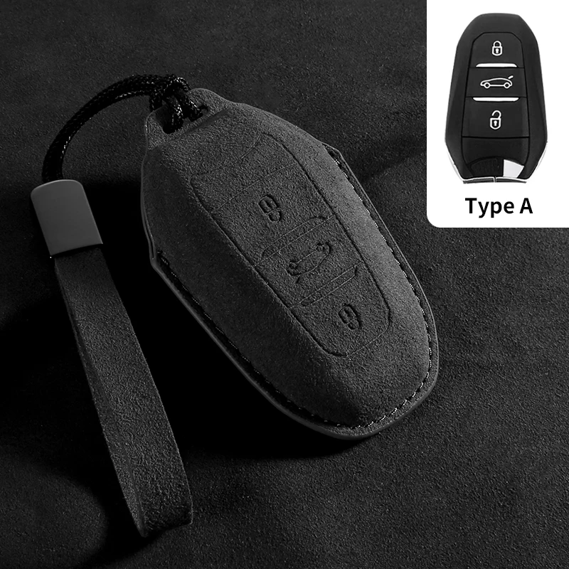 

Кожаный чехол для автомобильного ключа, чехол для Peugeot 308 408 508 Citroen C4L C6 чехол Picasso DS3 DS4 DS5, чехол-брелок для Peugeot