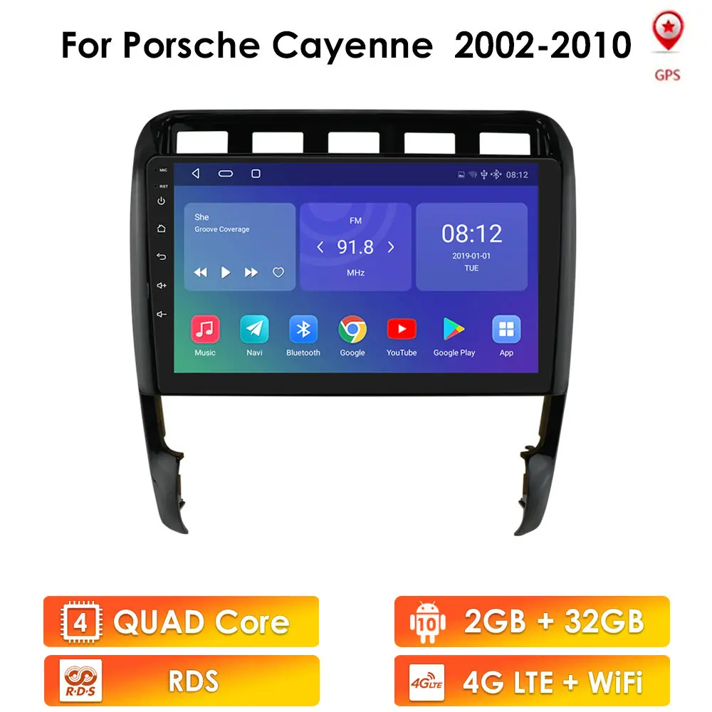 

Автомобильный радиоприемник OSSURET Android для Porsche Cayenne 2002-2010 Carplay, 9 дюймов, мультимедийный плеер, GPS-навигация, стерео