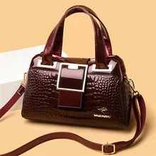 2 layer Large Capacity Tote Bag Luxury Handbags Women Bags Designer Crocodile Pattern Ladies Boston Shoulder Bag High Quality