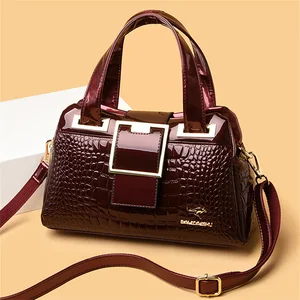 2 layer large capacity tote bag luxury handbags women bags designer crocodile pattern ladies boston shoulder bag high quality free global shipping