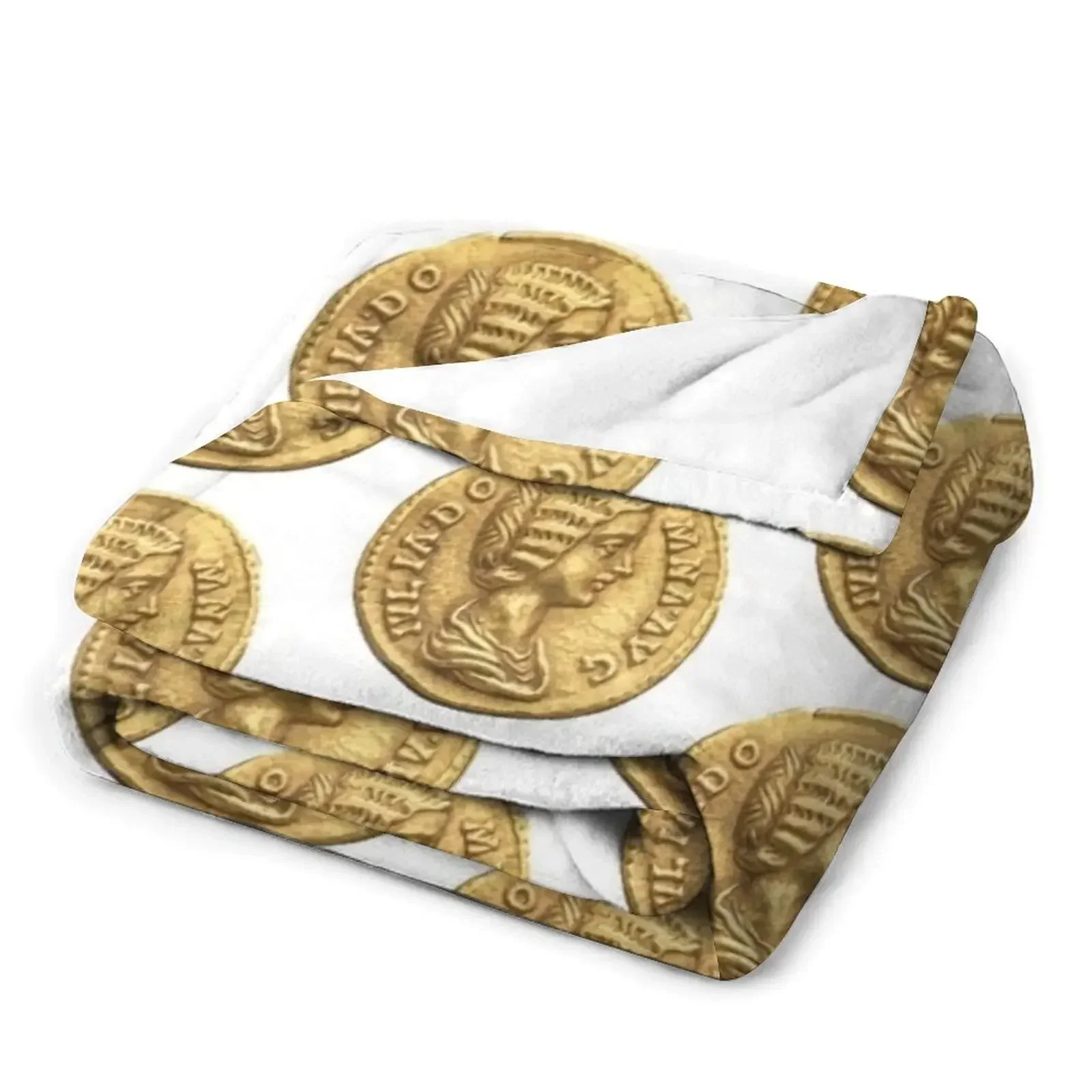 Одеяло Julia Domna Gold Aureus с монетами одеяла и туристические для дивана-кровати