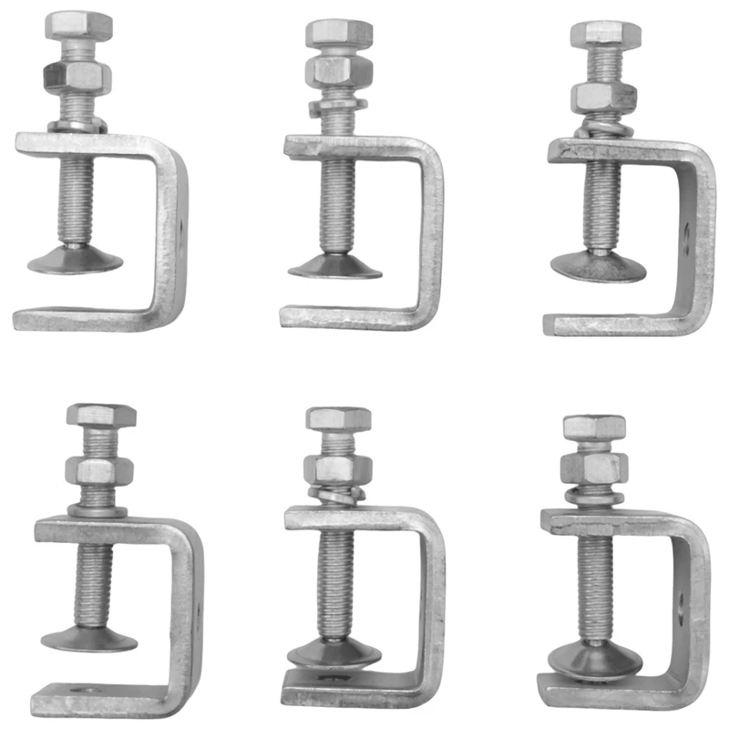 

6Pcs C ,U for Metal Working, Small Desk Clamp with Stable Wide Jaw Opening & Protective Pads/I-Beam Design