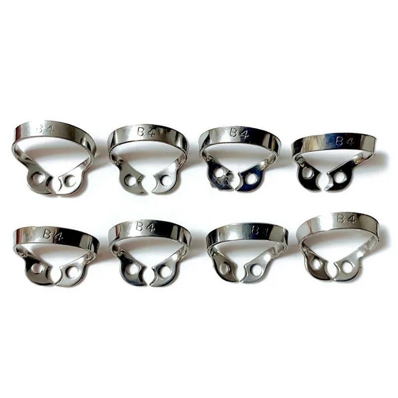 

10PCS Dental Rubber Dam Clamp Rubber Barrier Clips #B4 for Twin Cuspid Teeth