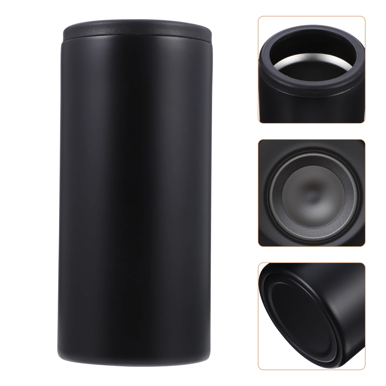 

Cooler Can Beer Bottle Insulated Holder Cans Drink Slim Soda Tumbler Coolers Black Steel Stainless Sleeves