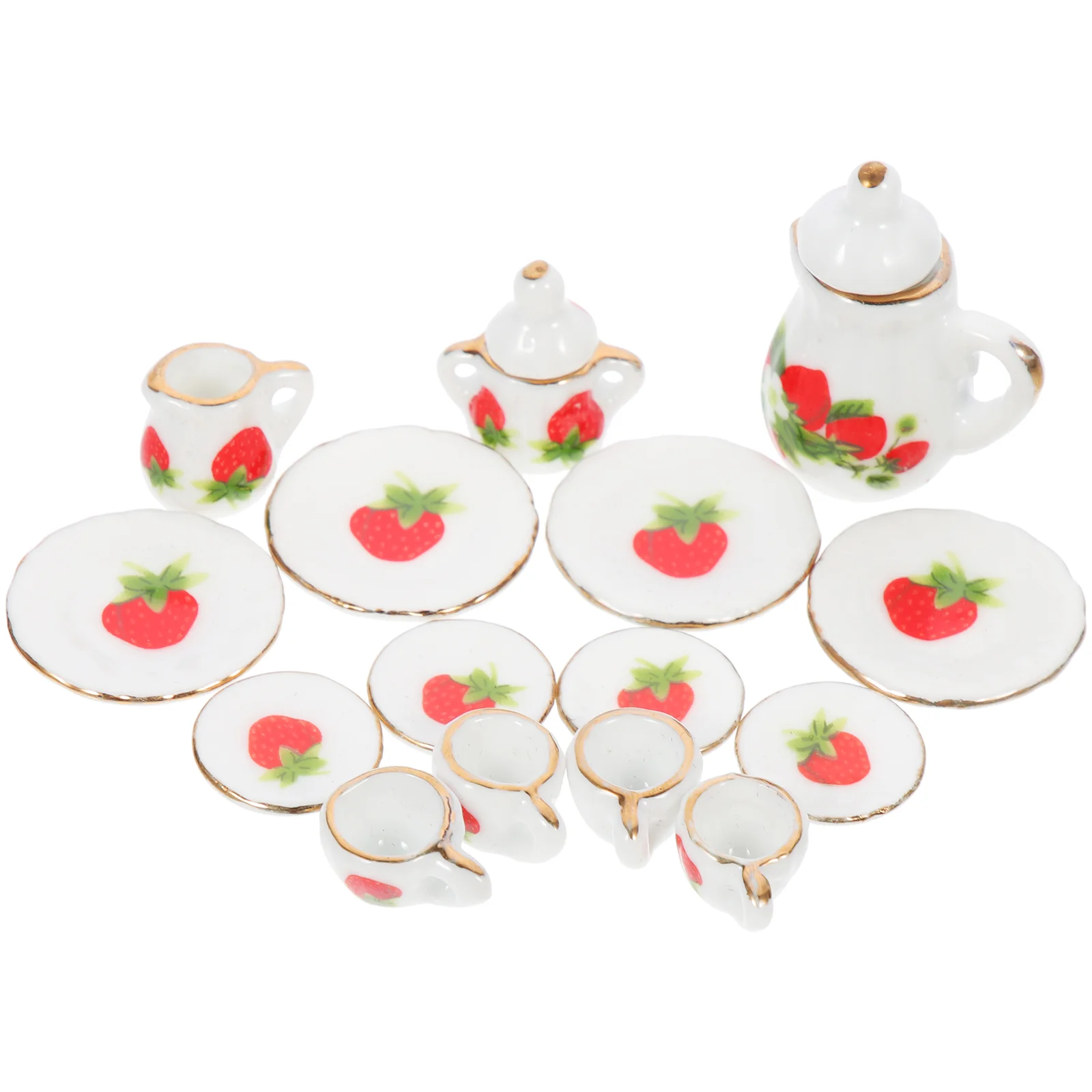 

Tea Kitchen Settoys Play Cup Playset Pretend Toy House Mini Ceramic Miniaturefor Time Pot Teapot Kids Furniture Party Porcelain