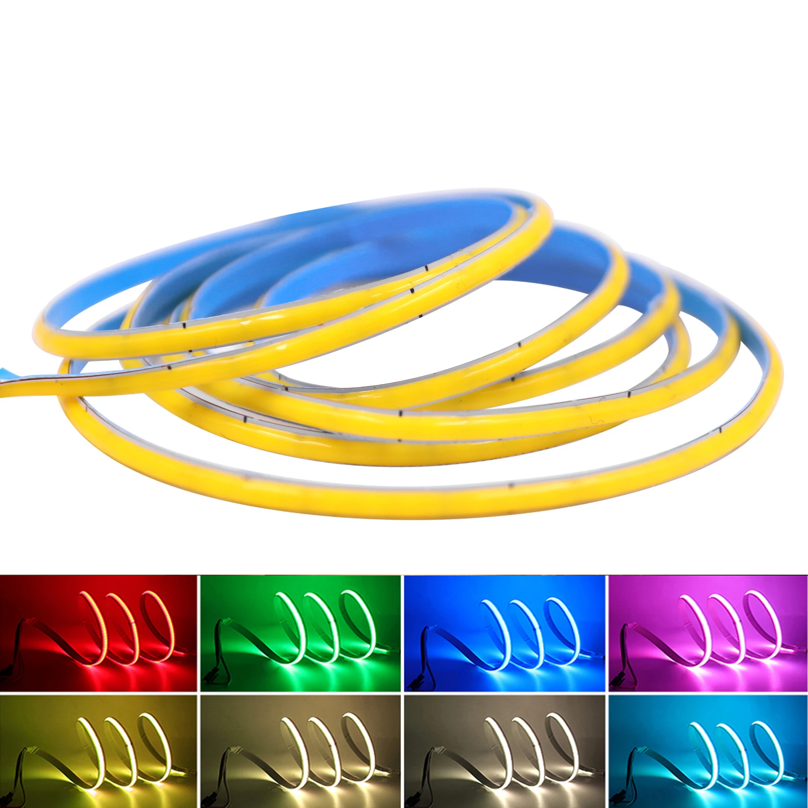 5V USB COB LED Strip Light 3mm Width Flexible Tape with Dimmer/ON OFF Switch 320LEDs High Density Linear Lighting for Decor