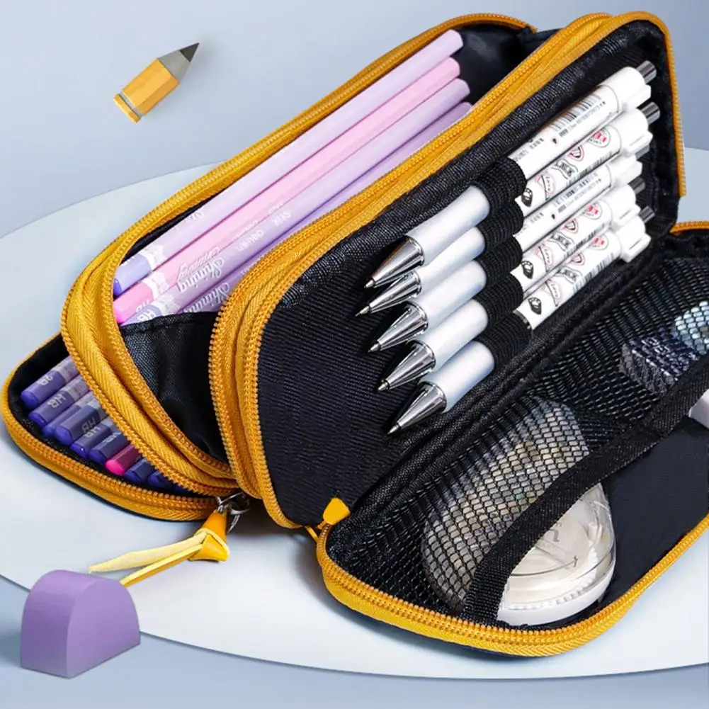 

Pencil Case with Handle Large Capacity Oxford Cloth Dog Kangaroo Print Stationery Box School Supplies