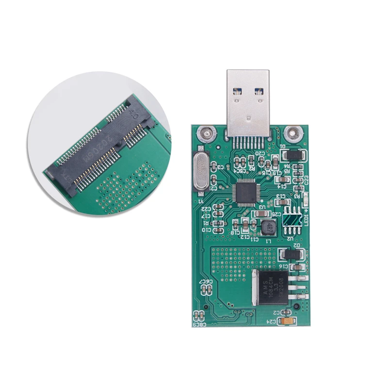 

OULLX MSATA To USB3.0 Hard Disk Adapter Card SSD External Solid-State Board Direct Plug-in Wireless ASM Master Control