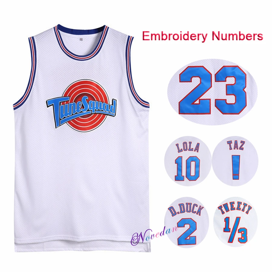

Movie Space Jam Tune Squad Lola #23 #1 Bugs #6 James Rabbit Basketball Jersey Sports Shirt Sportswear Cosplay Costume