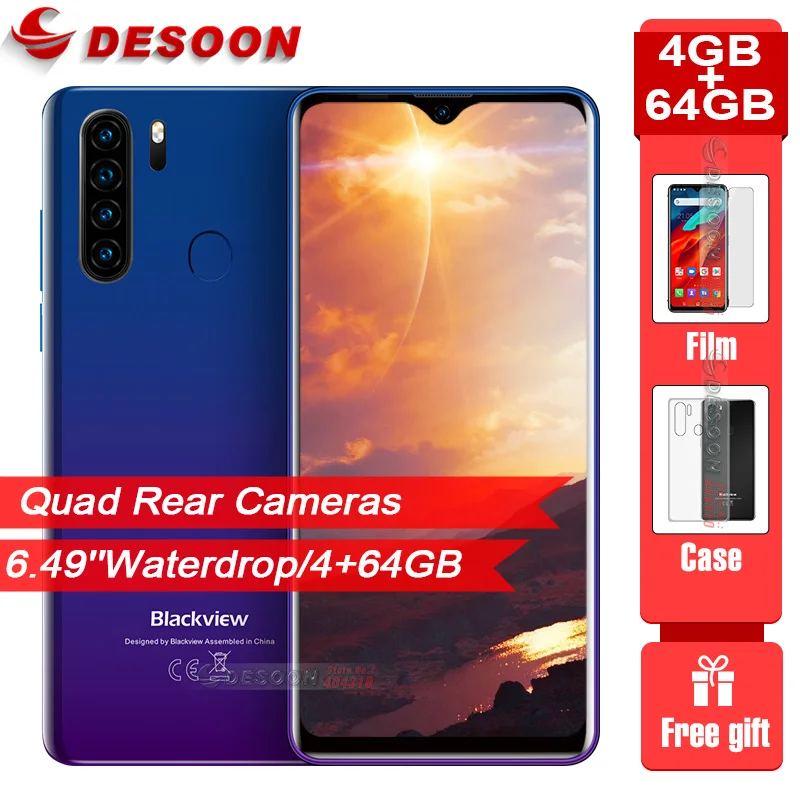 

Global Version Blackview A80 Pro A80 Plus 6.49" Quad Rear Camera 4GB 64GB Mobile Phone 4680mAh Octa Core Android 9.0