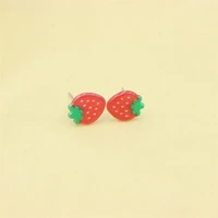 zfsilver trendy fashion s925 silver for women lovely fruit strawberry jewelry wedding accessories stud earrings gifts girl party